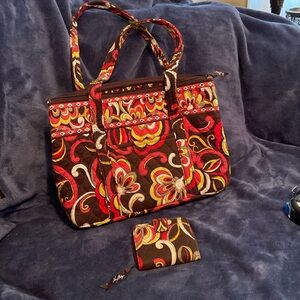 Vera Bradley Puccini Pattern Shoulder Bag with Small Wallet